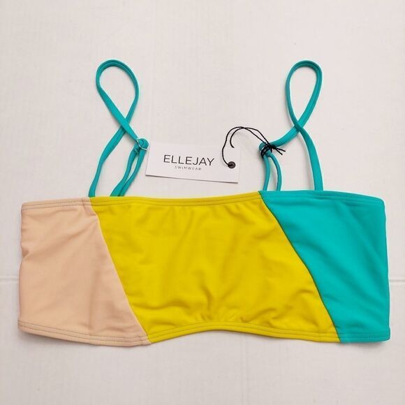 ELLEJAY by Revolve Lauren Lemon Bikini Top sz M NWT - Picture 1 of 7
